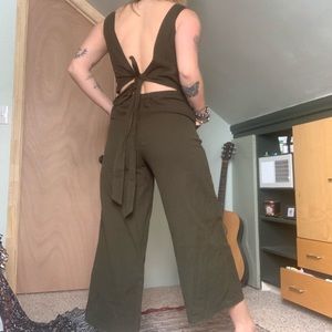 SOLD Lucky Brand Olive Back Tie Jumpsuit